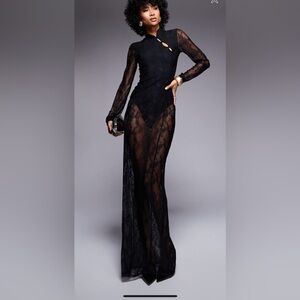 ASOS Black Lace Maxi Dress